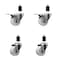 Service Caster 3'' Nylon Swivel 1-1/2'' Expanding Stem Caster Set 2 Total Lock Brakes, 4PK SCC-EXTTL20S314-NYS-2-S-2-112 - alternate 1
